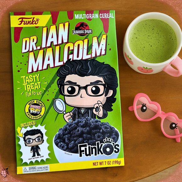 Funko Cereal Jurassic Park Dr. Ian Malcolm Hot Topic Exclusive Sealed Vaulted - Picture 2 of 8